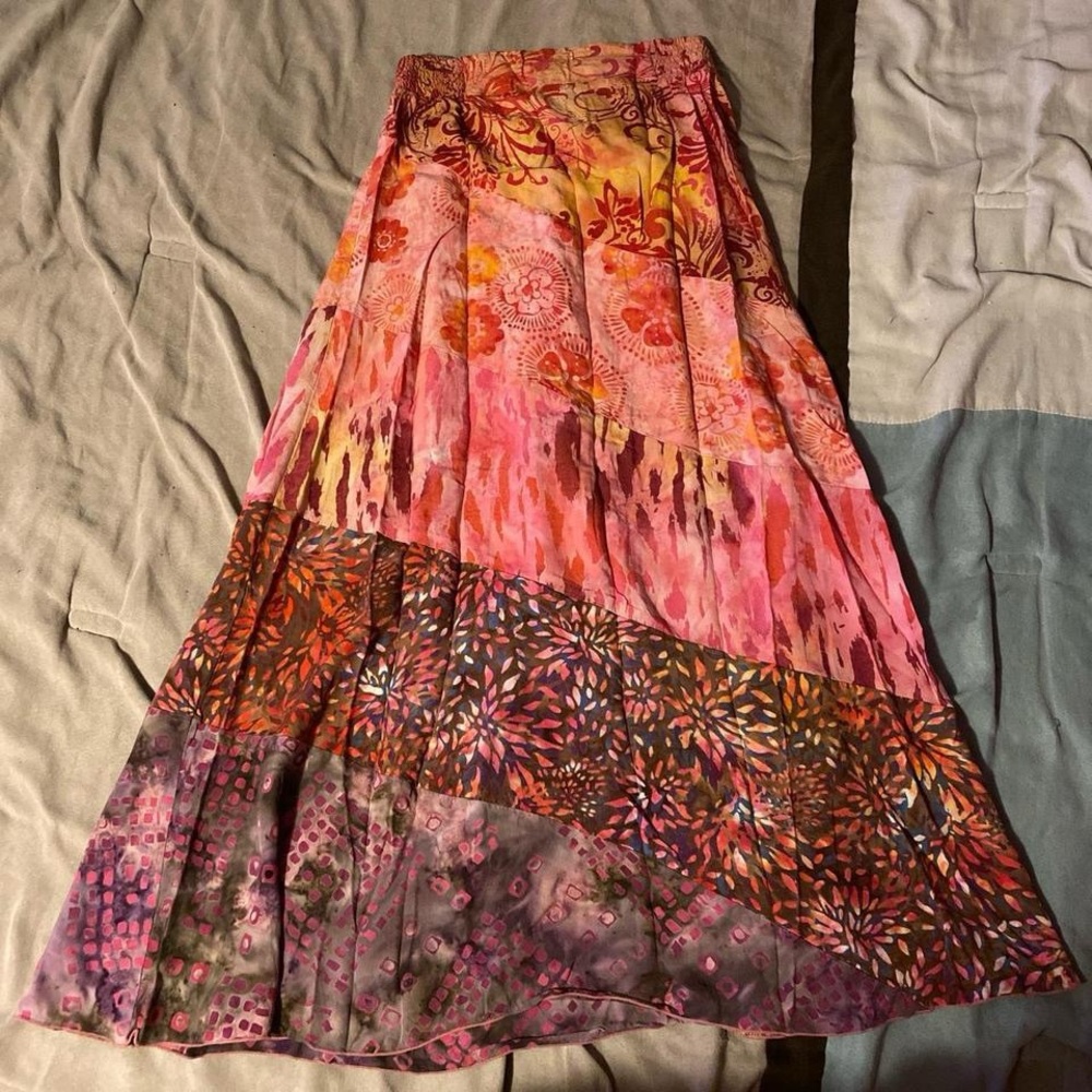 Vintage patchwork maxi skirt